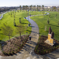 Aerial View of Park and Walking Paths