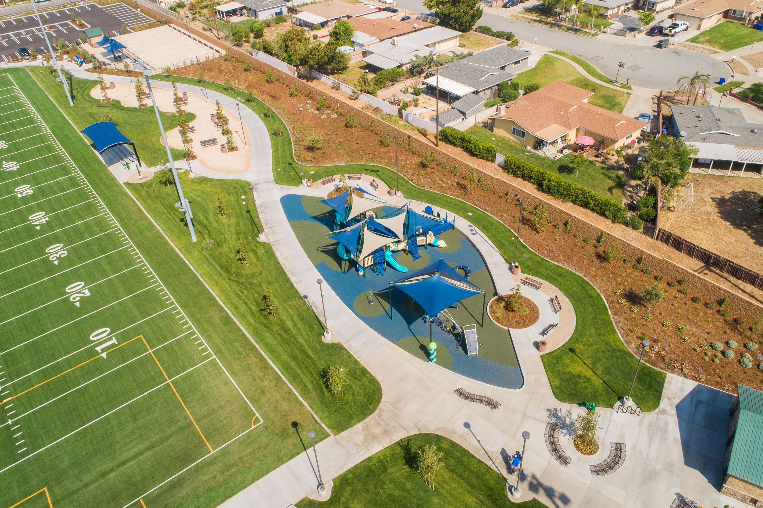 Aerial shot of Central City Park